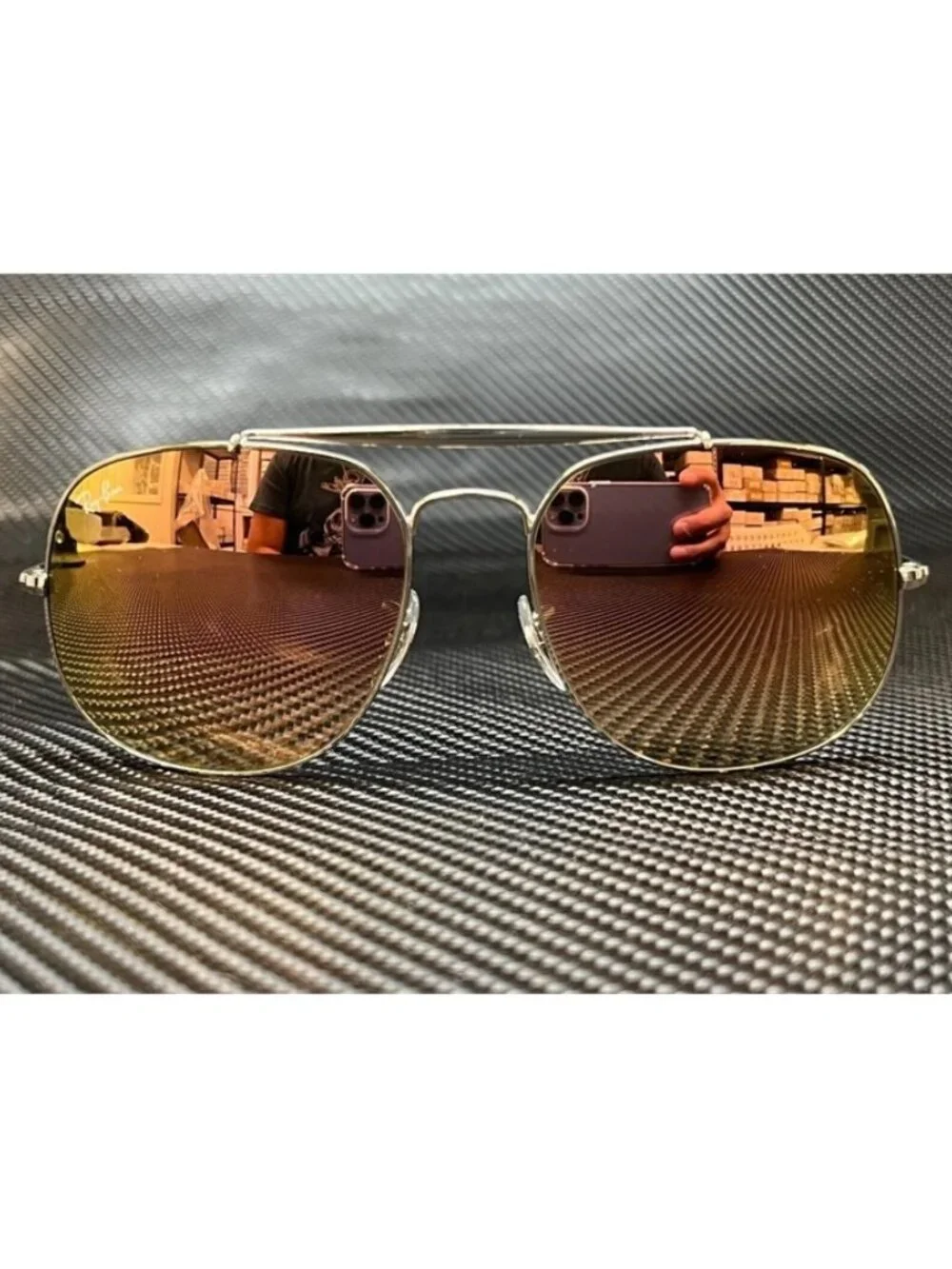 New Ray Ban Men  Silver Sunglasses  57- 17- 145
